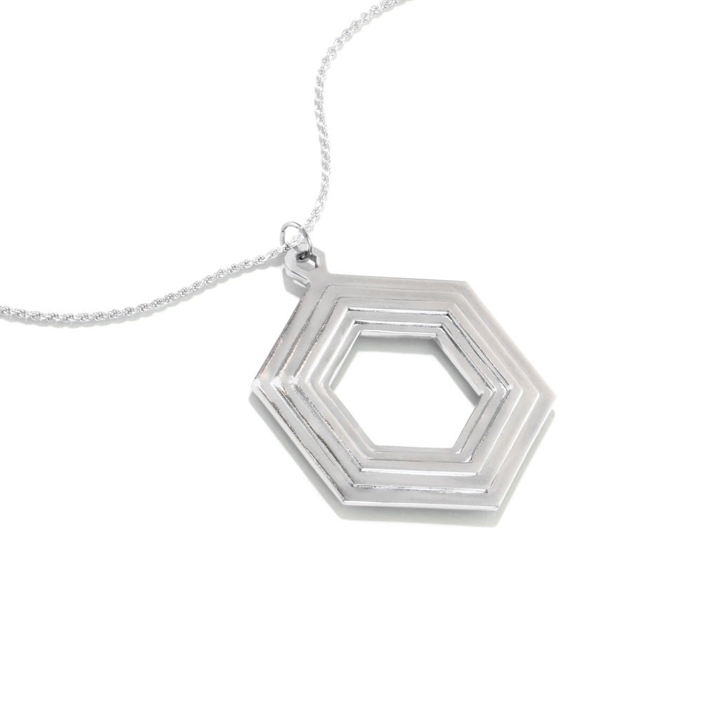 Stepped Hexagon Necklace
